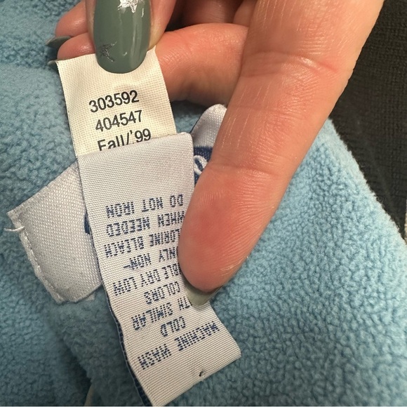 Vintage Old Navy White Fleece Lined Vest XL 90s Y2K Black Accents Blue Lining - Picture 4 of 8